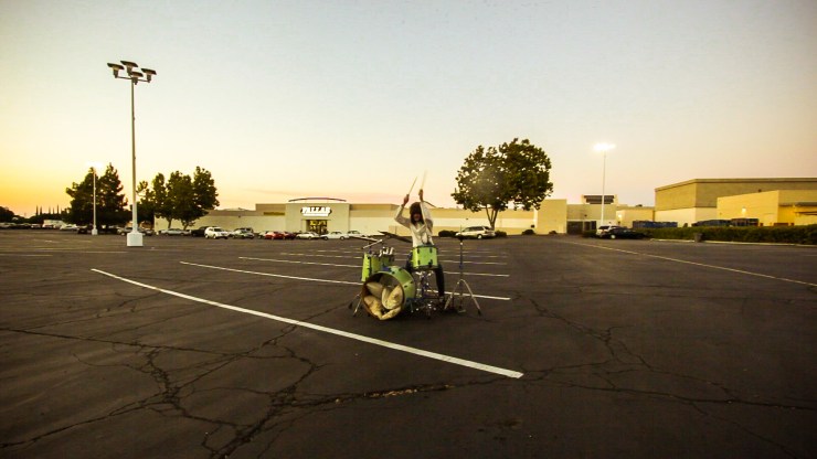 vantana row drums jamey blaze outside mall parking lot video shoot