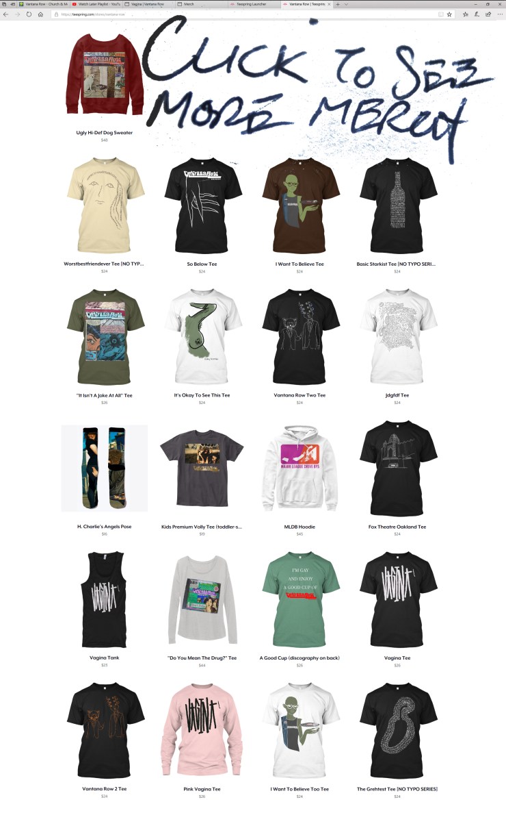 vantana row van drive by shows shirts sweaters leggings shoes pants kicks jeggings punk clothing 2018 new shit cybergrind crustpunk crustwave vaporwave