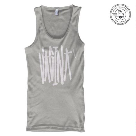 grey vagina tank top gym work out lesbian dyke wars bikes fit workout strife merch apparel layout