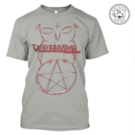 satan ball z series owl red pentacle vantana row grey shirt heavy metal grindcore merch bird love band tee