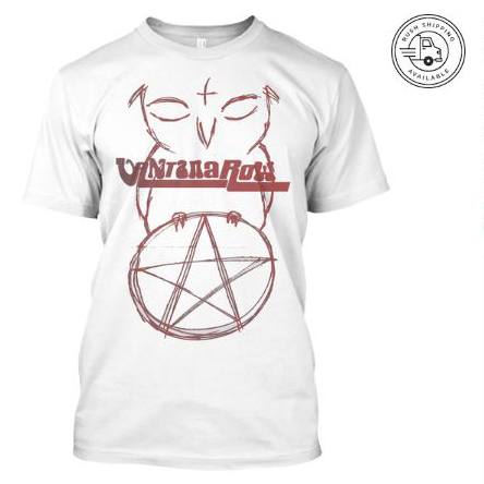 satan ball z series owl red pentacle vantana row white shirt heavy metal grindcore merch bird love band tee