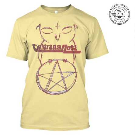 satan ball z series owl red pentacle vantana row yellow shirt heavy metal grindcore merch bird love band tee