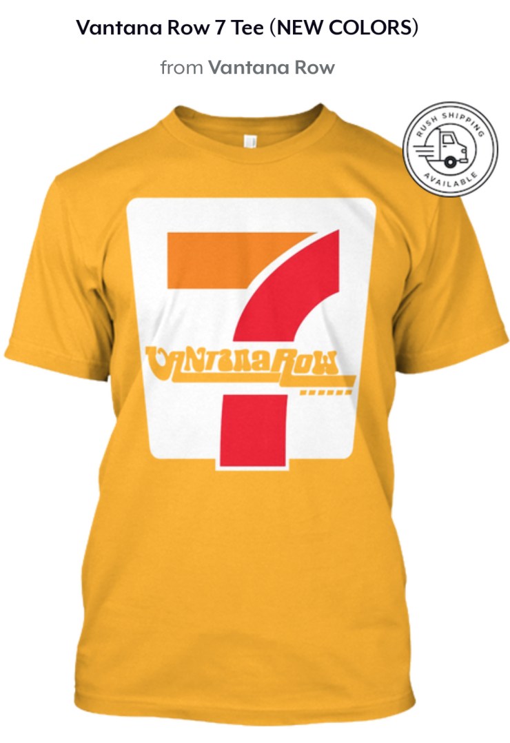 vantana row 7 seven shirt convenience store vibes yellow shirt tee grindcore vaporwave